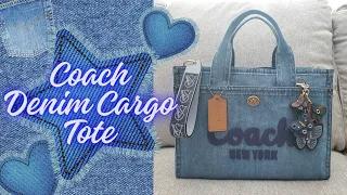 What's in My Coach Denim Cargo Tote | Collaboration with @Just1Espi 💙