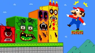Super Mario Escape vs the Giant Zombie Numberblocks Mix Level Up Maze | Game Animation