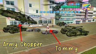 Gta Vice City 12 Wanted Stars|Tommy Vercetti|Army Helicopter #trending