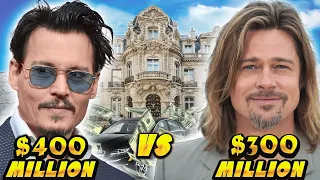 Brad Pitt VS Johnny Depp - Lifestyle War 2023 | Net Worth,Rich Life, Salary,Spending Millions