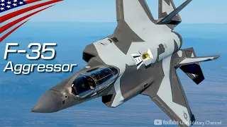 American F-35 Aggressor with Russian Su-57 & Chinese J-20 Fighters Style Camouflage