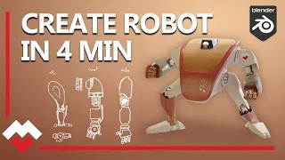 How I Create 3D robot Character in Blender in 4 Minutes
