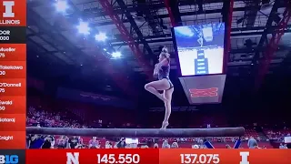 Kynsee Roby Balance Beam Routine Nebraska Husker Women’s Gymnastics 1/31/2022 vs Illinois