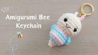 Bee Keychain Amigurumi Crochet Tutorial | Free Pattern | Step by Step