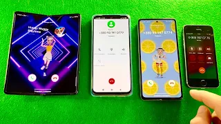 Z fold 3 vs Xiaomi Note 11 vs Galaxy A53 vs iPhone 5s incoming call & outgoing call