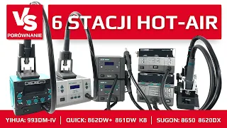 #HOTAIR stations COMPARISON: Quick K8, 861DW, 862DW+ | Yihua 993DM-IV | Sugon 8620DX | Sugon 8650