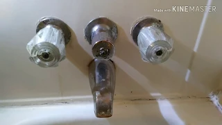 Install 3 handle shower faucet