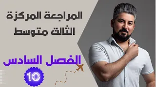 المراجعة المركزة / رياضيات الثالث متوسط /الفصل السادس كامل