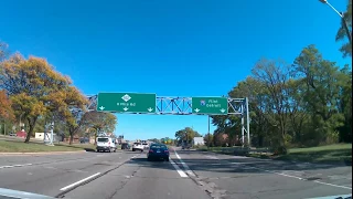 Driving along 8 Mile Road in Detroit, Michigan