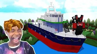 Roblox BUILD A BOAT Funny Moments Memes (TITANIC WIT TITAN SPEAKERMAN)