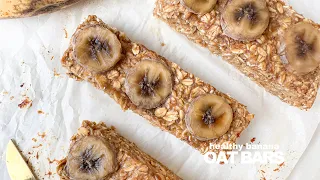 how to make healthy BANANA OAT BARS with 4 ingredients I easy vegan recipe