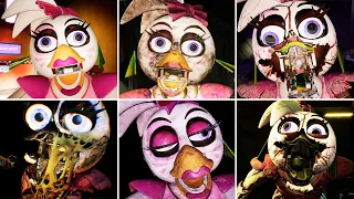 FNAF: Security Breach Vs Ruin DLC Vs FNAF: Help Wanted 2 - All Glamrock Chica Jumpscares