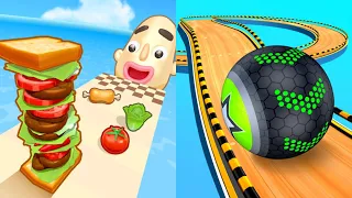 Sandwich Runner vs Going Balls - All Level Gameplay Android,iOS,walkthrough