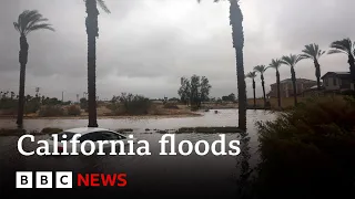 Storm Hilary: Flooding cuts off Palm Springs in California - BBC News