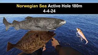 Russian Fishing 4,  Norwegian Sea, Active Hole, 180m, 4/4/24 - With Italian Subtitles!