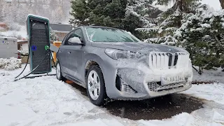 BMW iX1 (all electric). Winter Test Drive