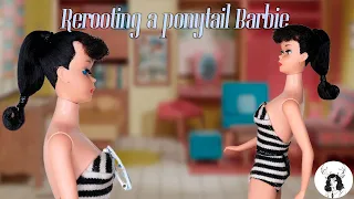 Rerooting a bald vintage Barbie #barbierestoration