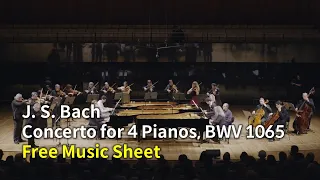 Bach (Vivaldi) - Concerto for 4 Pianos in A minor, BWV 1065｜Free Music Sheet