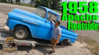 Will it run? Barn find 1958 Chevy 3100 big back window, surprise 283 power pack v8