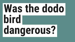 Was the dodo bird dangerous?