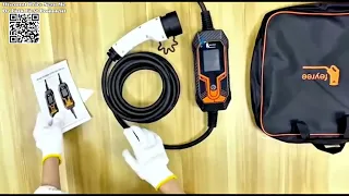 Unboxing feyree Portable EV Charger Wallbox Type2 Cable 32A 7KW Review Aliexpress