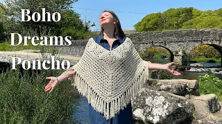 BOHO PONCHO CROCHET TUTORIAL // Boho Dreams Poncho // Ophelia Talks Crochet Tutorial