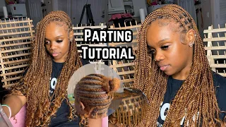 DETAILED Parting Tutorial | Small Knotless Braids | PERFECT PARTS