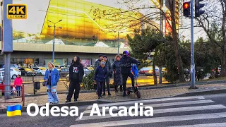 [4K] Walking in 🇺🇦 Arcadia (Odessa, Ukraine) - January 2023
