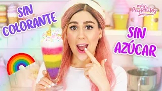 FRAPPÉ ARCOÍRIS SIN COLORANTE Y SIN AZÚCAR | MIS PASTELITOS