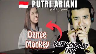 [REACTION] 🇮🇩 Putri Ariani - Dance Monkey - Tones and I [lirik] cover by putri ariani