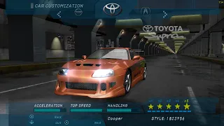 Need for Speed: Underground - How to Build Brian's Toyota Supra from The Fast and the Furious