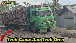 Truk Camc Roda 16 Tak Ingin Di Permalukan Truk HD 220Ps Di Jalan Berlobang