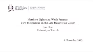 Northern Lights and Welsh Peasants: New Perspectives on the Late Hanoverian Clergy