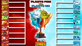 🔥🧊FIRE PLANTS Vs. ICE PLANTS🔥🧊Who Will Win? - ATTACK ZOMBIE