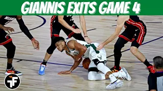 Giannis Antetokounmpo Exits Game 4 After Reinjuring his Ankle | Bucks vs Heat Game 4