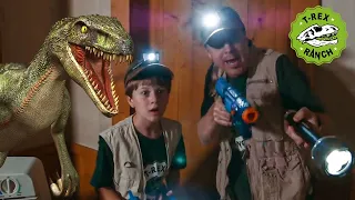 Dinosaurs in Haunted Cabin! - Kids Halloween T-Rex Ranch Videos - Moonbug Superheroes