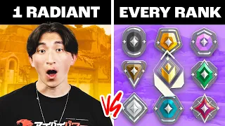 1 Radiant vs EVERY RANK Until He Loses