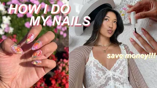 HOW I DO MY NAILS AT HOME  | aesthetic + pinterest inspired nails! *budget friendly*