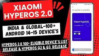 Xiaomi HyperOS 2.0 100+ Eligible Device's With Android 14 & 15 India & Global Device's List Release