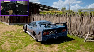 Rebuilding Ferrari F40 Competizione - Forza Horizon 5 (Steering Wheel) Gameplay