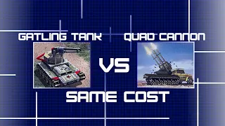 Gatling Tanks VS Quad Cannons - Same cost (C&C Generals ZH)