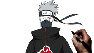 How To Draw Kakashi (Akatsuki) | Step By Step | Naruto