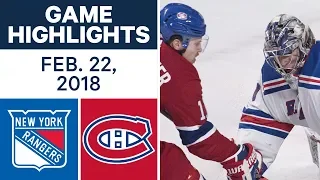 NHL Game Highlights | Rangers vs. Canadiens - Feb. 22, 2018