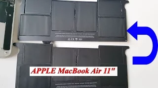 APPLE MacBook Air 11" замена аккумулятора replace the battery A1465 ( 2012 ), A1370 ( 2011 ) A1406