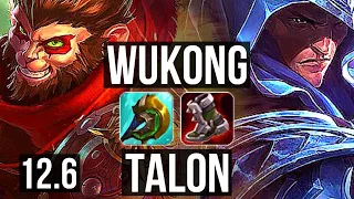 WUKONG vs TALON (JNG) | 1600+ games, 6/1/5, 1.7M mastery | KR Diamond | 12.6