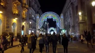 sant'Agata Via Etnea night walking tour 4k