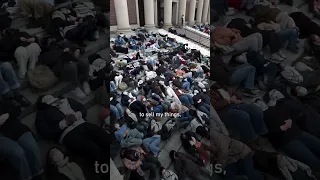 Harvard students protest with die-in and poetry by Refaat Alareer for Gaza