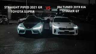 JB4 TUNED KIA STINGER GT VS 2021 TOYOTA SUPRA GR! MEXICO RUNS!