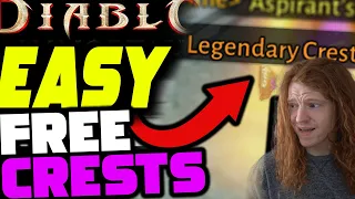 How To Get 16 LEGENDARY CRESTS FREE TO PLAY | Diablo Immortal
