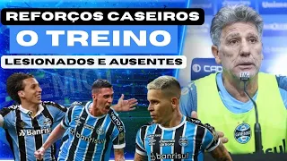 GRÊMIO: DOIS REFORÇOS CASEIROS | SEIS LESIONADOS | AUSÊNCIA DE JOGADORES NO 1º TREINO | DETALHES